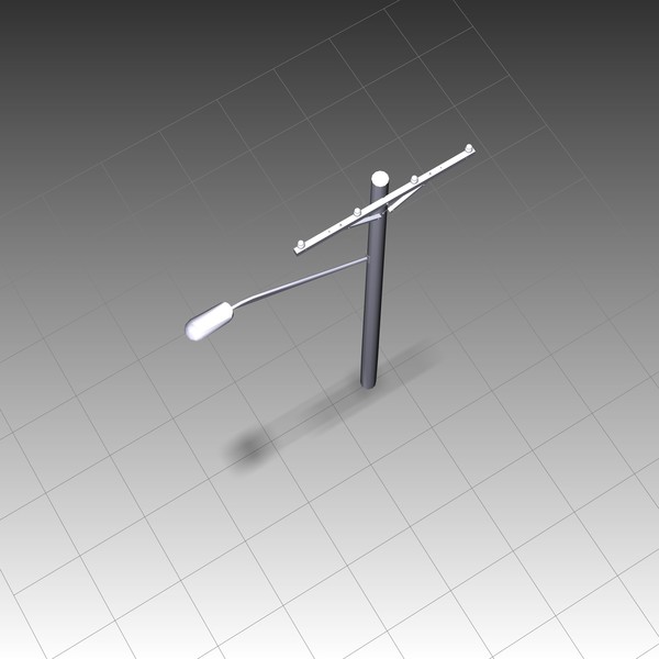 telephone poles untextured 3d lwo - IWAssembly-Crossarm - Three Phase - Single Line Arm 15-25kV - 10ft - neutral - guy - 8 by IWTS